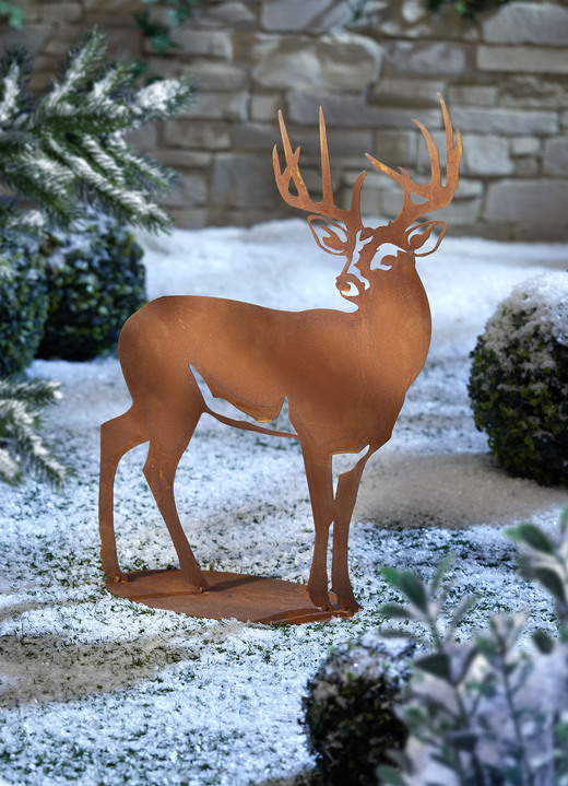 Winterlicher Garten - Hirsch 