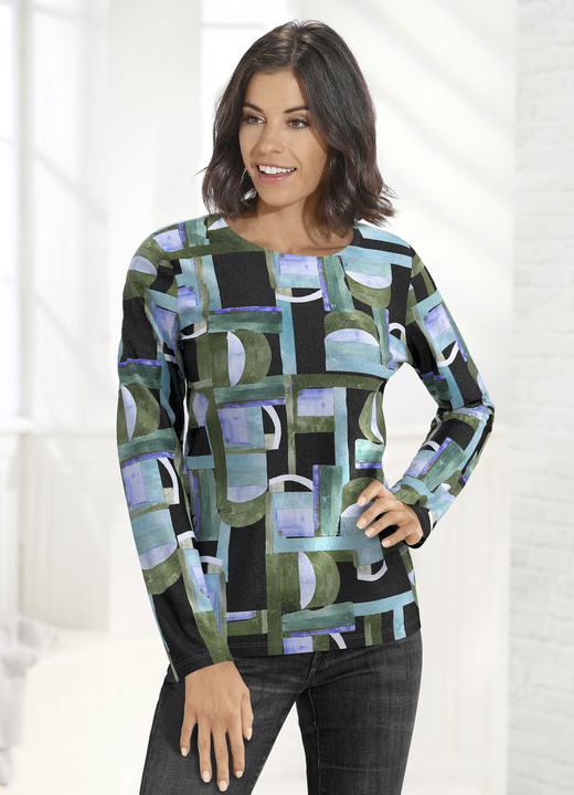 Klaus Modelle - Pullover, in Größe 038 bis 054, in Farbe ANTHRAZIT-MINT-MULTICOLOR