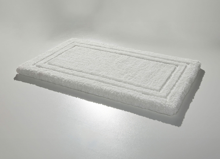 Badmatten - Halfrond vloerkleed, in Größe 100 (Matje, halfrond 50/80 cm) bis 110 (set voor hangend toilet, 2-delig), in Farbe WEISS Ansicht 1