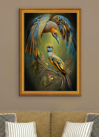 Hoogwaardige kunstprint in gouden lijst