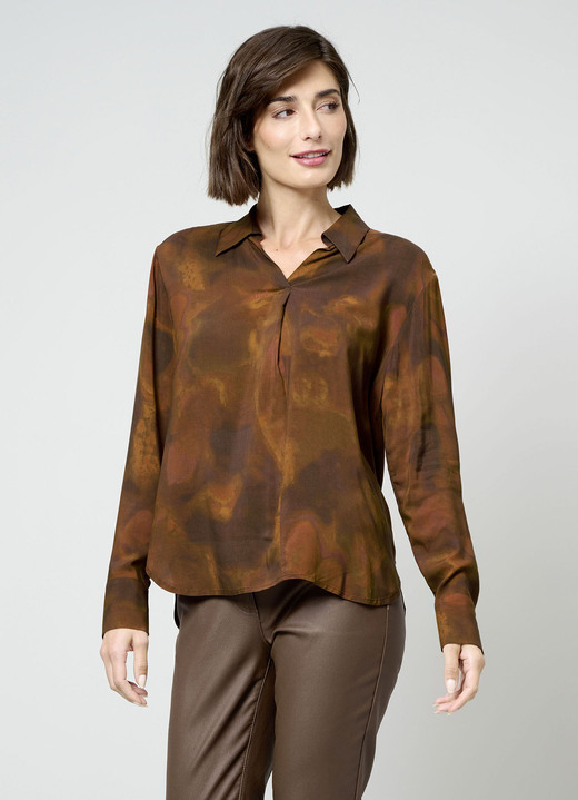 Lange mouw - Instapblouse Lange mouw - Instapblouse, in Größe 038 bis 052, in Farbe KARAMEL CHOCOLADEBRUIN