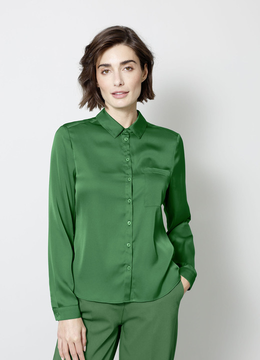 Lange mouw - Overhemdblouse Lange mouw - Overhemdblouse, in Größe 038 bis 052, in Farbe GROEN