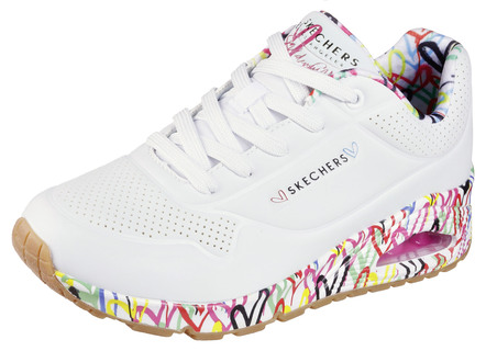 SKECHERS veterschoenen gedeeltelijk bedrukt met kleurrijke harten