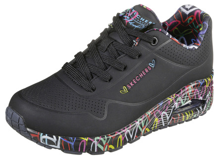 SKECHERS veterschoenen gedeeltelijk bedrukt met kleurrijke hartjes
