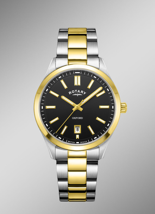 Rotary - Roterend quartz herenhorloge met roestvrijstalen bandkast, in Farbe  Ansicht 1