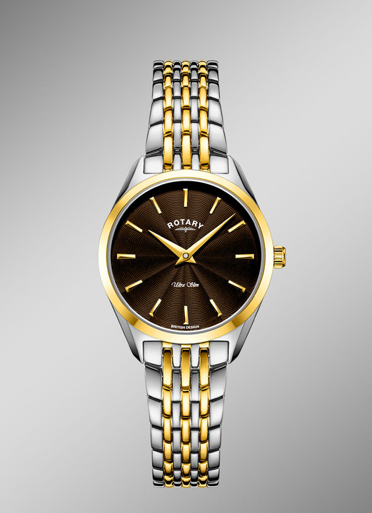 Rotary - Roterend quartz dameshorloge met roestvrijstalen armbandkast, in Farbe  Ansicht 1