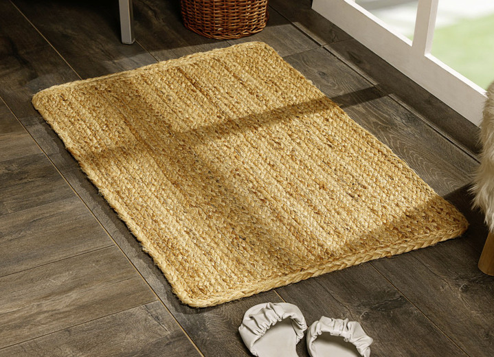 Modern - Onderhoudsvriendelijke tapijten en karpetten van 100% jute, in Größe 101 (brug 40x60 cm) bis 308 (rond tapijt ø 200 cm), in Farbe NATUUR Ansicht 1