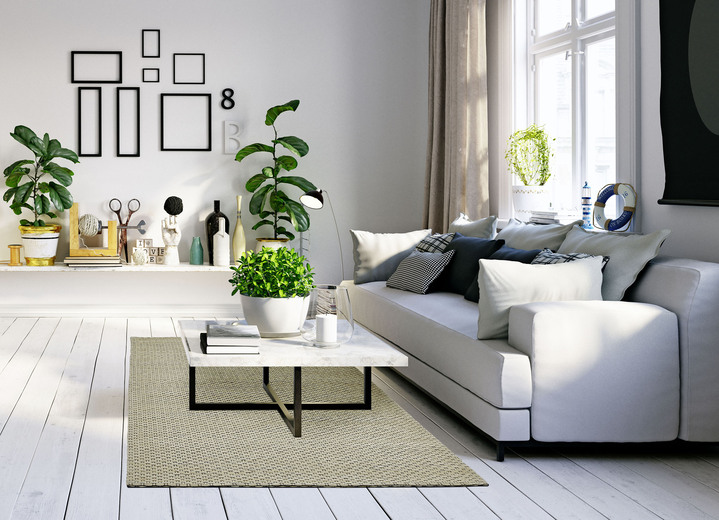 Modern - Plat geweven tapijt gemaakt van 100% wol, in Größe 113 (vloerkleed, 70 x 140 cm) bis 249 (tapijt, 160 x 230 cm), in Farbe BEIGE Ansicht 1