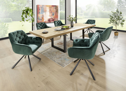Draaistoelen met comfortabele bekleding, set van 2