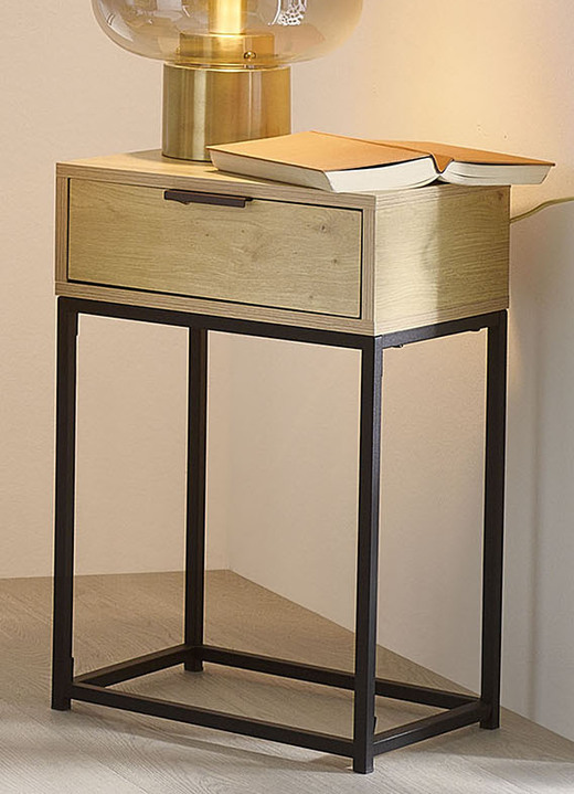 Bijzettafels - Console, breed, in Farbe EIKENZWART, in Ausführung smal Ansicht 1