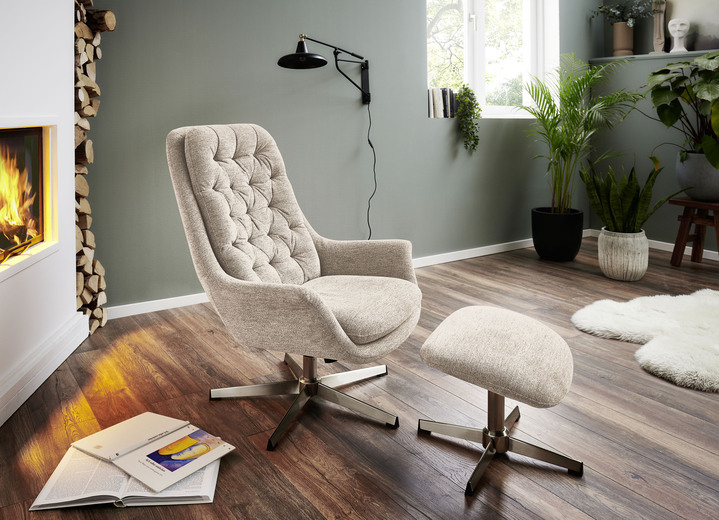 TV-Sessel / Relax-Sessel - Relax-Sessel mit Hocker, in Farbe BEIGE Ansicht 1