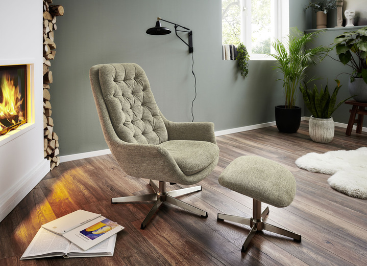 TV-Fauteuil / Relax-fauteuil - Comfortabele relaxstoel met kruk, in Farbe GRÜN Ansicht 1
