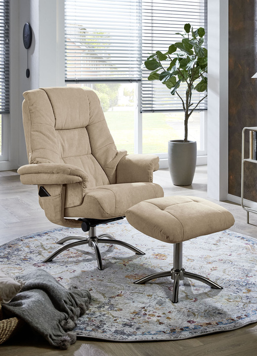 TV-Sessel / Relax-Sessel - Relax-Sessel mit Hocker, in Farbe BEIGE Ansicht 1
