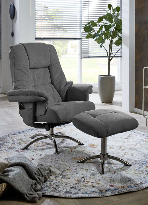 TV-Sessel / Relax-Sessel - Relax-Sessel mit Hocker, in Farbe DUNKELGRAU Ansicht 1