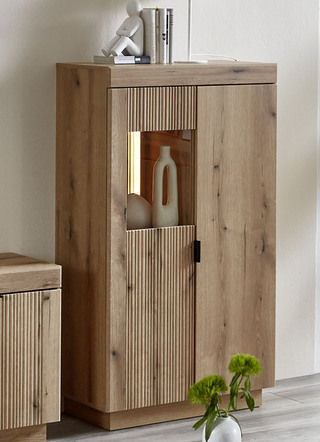 Vitrinekast, 2 deuren, met LED-verlichting en softclose