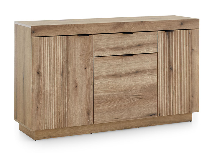 Commodes - Ladekast, 3 deuren, met lade, in Farbe EICHE, in Ausführung 3 deuren, 1 lade Ansicht 1