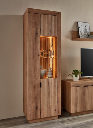 Vitrinekast, 2 deuren, met LED-verlichting en softclose