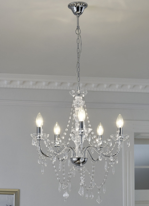 Plafondverlichting - Indrukwekkende kroonluchter, 5-lichts, in Farbe CHROM Ansicht 1
