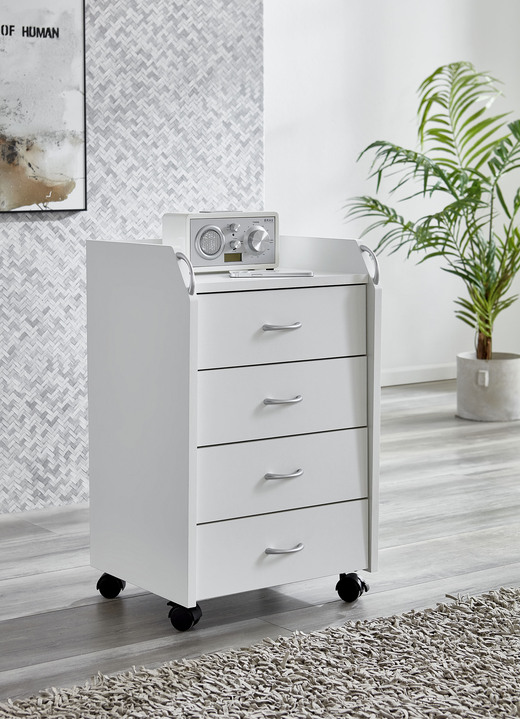 Büromöbel - Rollcontainer, in Farbe WEISS Ansicht 1