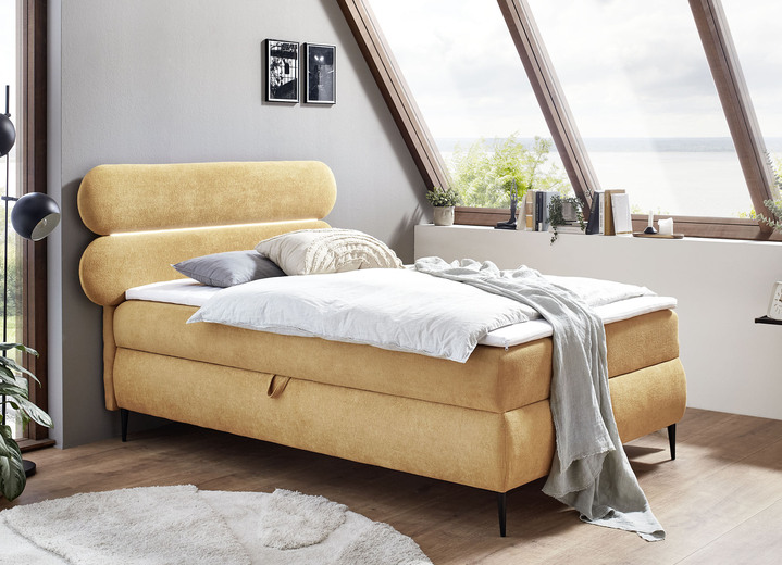 Boxspringbetten - Boxspringbett m.LED-Bel., in Farbe SAFRAN Ansicht 1