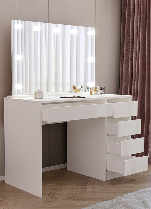 Commodes - kaptafel met ledverlichting, in Farbe WEISS MATT Ansicht 1