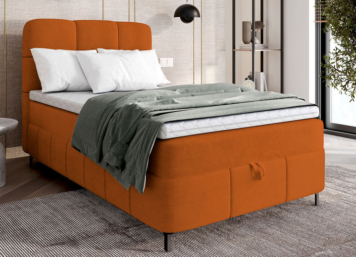 Boxspringbetten - Boxspringbett, 100x200 cm, in Farbe TERRA Ansicht 1