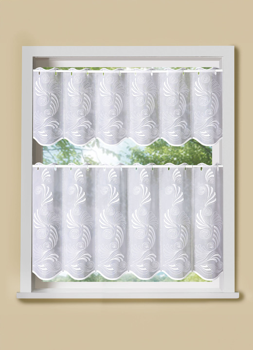 Kurzgardinen - Kurzstore, in Größe 822 (35x 95 cm) bis 876 (50x160 cm), in Farbe WEISS Ansicht 1