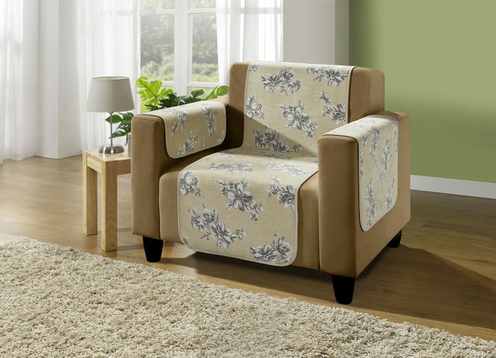 Sessel- & Sofaüberwürfe - Sesselschoner, in Größe 101 (Sesselschoner, 50x150 cm) bis 865 (2 Armlehnenschoner, 50x 70 cm), in Farbe BEIGE Ansicht 1