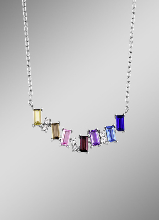 Halskettingen - Elegantie in zilver: ketting met synthetische zirkonia, in Farbe  Ansicht 1