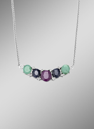 Kleurrijke elegantie: ketting met echte edelstenen