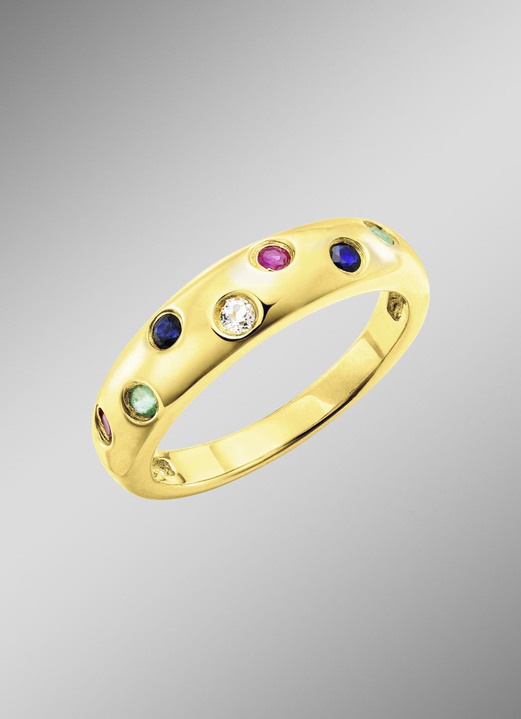 Ringen - Stralende elegantie: damesring met echte edelstenen, in Größe 160 bis 220, in Farbe  Ansicht 1