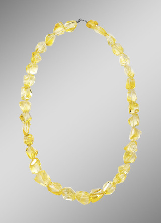 Stralende elegantie: ketting met echt citroenkwarts
