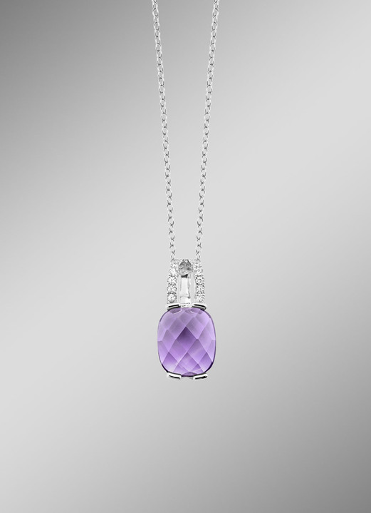 Hangers - Magische elegantie: hanger met echte amethist en ankerketting, in Farbe  Ansicht 1
