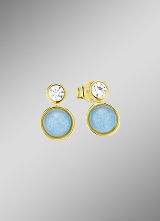 Hemelse elegantie: oorknopjes met echte blauwe chalcedoon
