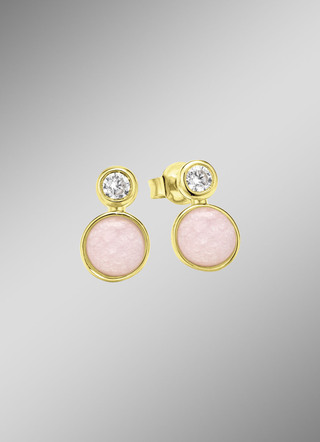 Delicate elegantie: oorknopjes met roze chalcedoon