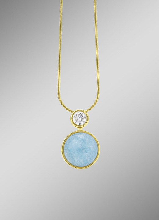 Hangers - Elegante verfijning: hanger met echte blauwe chalcedoon, in Farbe  Ansicht 1