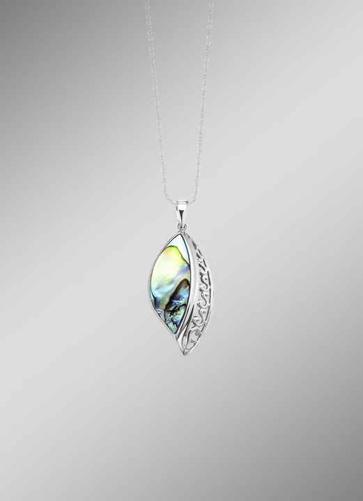 Hangers - Edele zilveren hanger met echte abalone parelmoer, in Farbe  Ansicht 1
