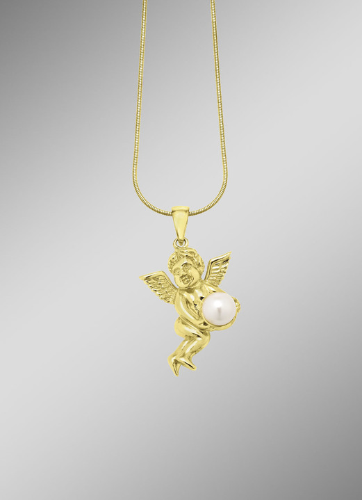 Hangers - Hemelse elegantie: engelenhanger met zoetwaterkweekparel, in Farbe  Ansicht 1