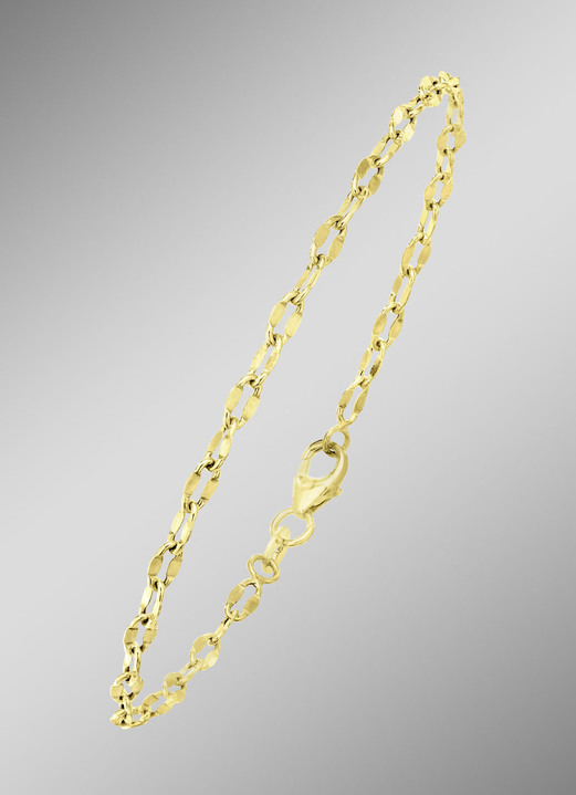 Halskettingen - Ketting goud 375/-, in Farbe , in Ausführung Armband, lengte 19 cm Ansicht 1
