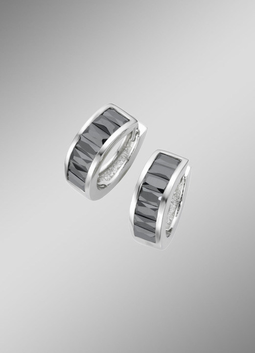 Oorbellen - Opvouwbare oorringen zilver 925/-, in Farbe  Ansicht 1