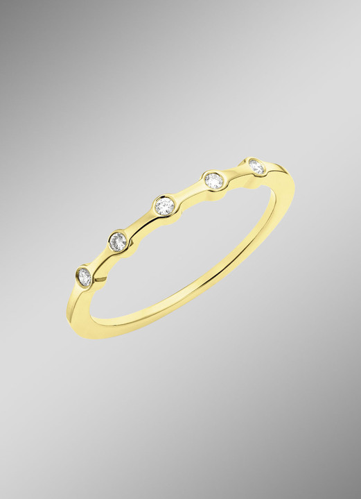 Loepzuivere diamantsieraden - Luxe damesring van goud met diamanten, in Größe 160 bis 220, in Farbe  Ansicht 1