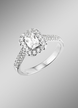Elegante damesring met synthetische zirkonia