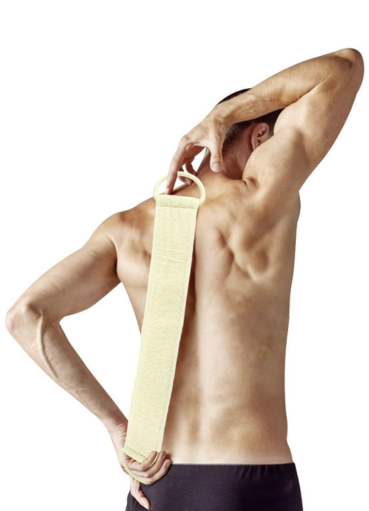 Badhulpmiddelen - Massageborstel met washandschoen, in Farbe CREME Ansicht 1