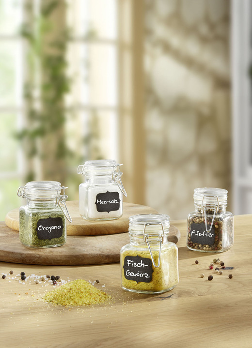 Haushaltshelfer - Gewürzgläser, 4er-Set, in Farbe TRANSPARENT