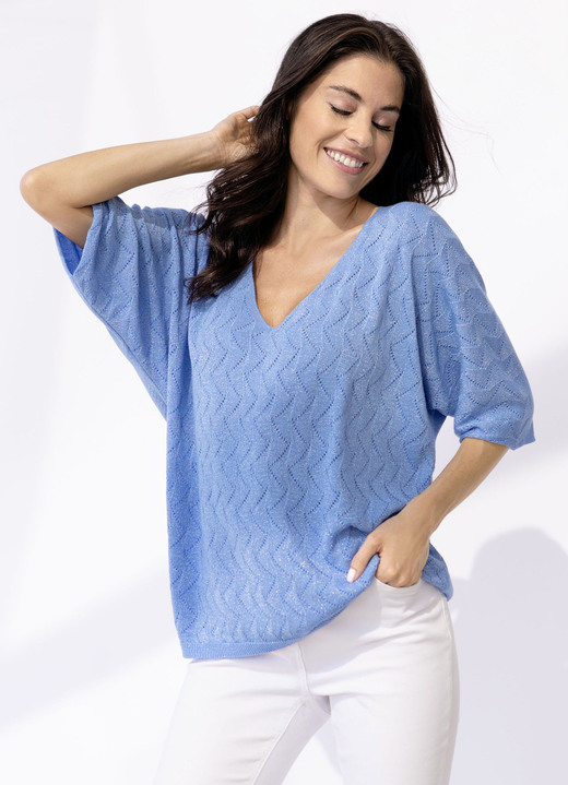 Basics - Trui van zeer zachte kwaliteit Basics - Trui van zeer zachte kwaliteit, in Größe L(44/46) bis XS (32/34), in Farbe BLEU