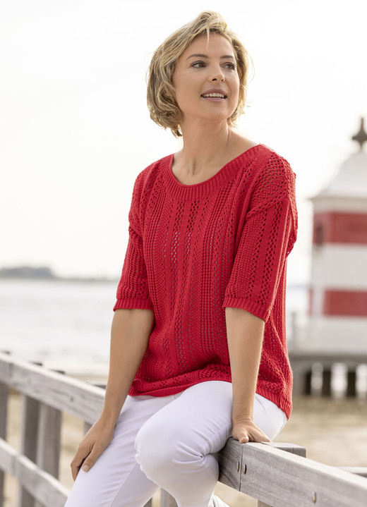 Basics - Pulli, in Größe 036 bis 052, in Farbe KIRSCHROT Ansicht 1