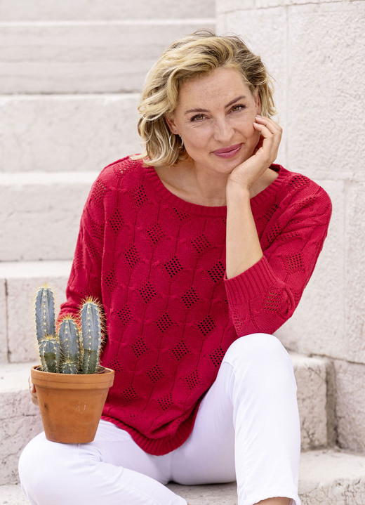 Basics - Pullover, in Größe 036 bis 052, in Farbe ROT Ansicht 1