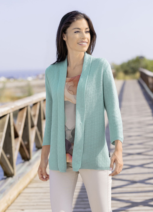 Basics - Vest met fijne structuur Basics - Vest met fijne structuur, in Größe 038 bis 054, in Farbe JADE GROEN