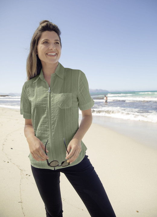 Basics - Blusenjacke Basics - Blusenjacke, in Größe 036 bis 052, in Farbe SCHILFGRÜN