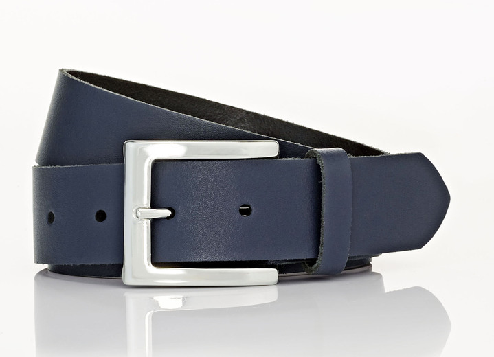 Riemen - Trendy leren damesriem, 3,5 cm breed Riemen - Trendy leren damesriem, 3,5 cm breed, in Größe 100 bis 120, in Farbe MARINE